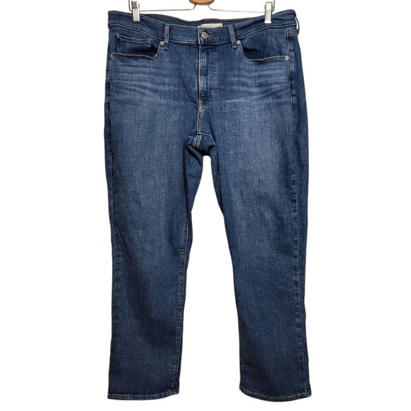 Levis 16P Petite Classic Straight Jeans Medium Wash Stretch Mid Rise Classic - Picture 1 of 7